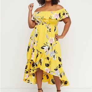 Off-The-Shoulder Ruffle Maxi Dress